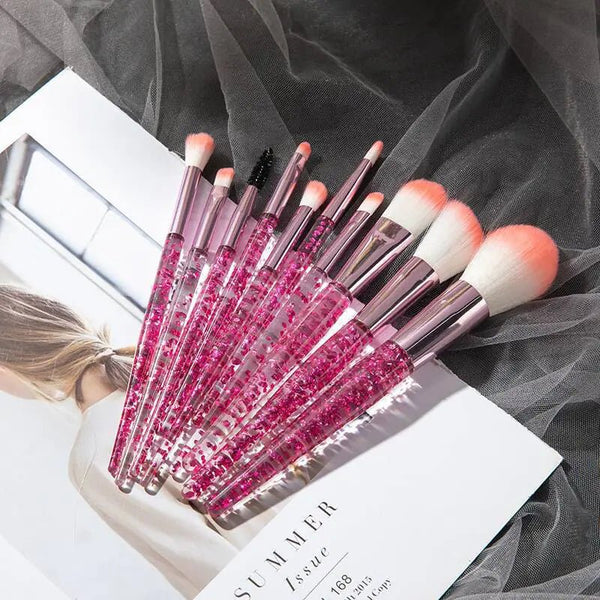 10 - Piece Makeup Brush Set for Beauty and Blending - Yahko Merchandise
