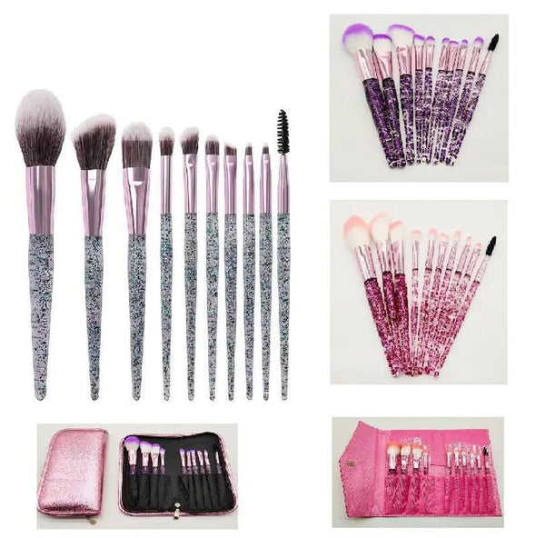 10 - Piece Makeup Brush Set for Beauty and Blending - Yahko Merchandise