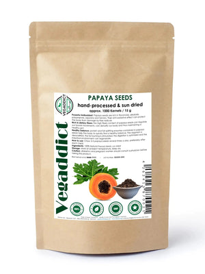 100% Natural Sun Dried Papaya Seeds | High Papain & Carpain Content | No Additives | Vegan | Laboratory Tested | Gluten & Lactose Free | Ethycally sourced | (approx 1000 seeds) - Yahko Merchandise