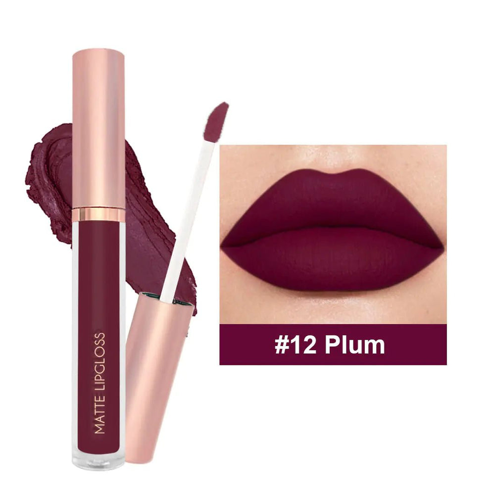 12 - Color Matte Lip Gloss in Nude Shades - Yahko Merchandise
