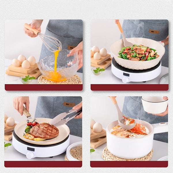12Piece Grey Silicone Kitchen Utensil Set with Holder - Yahko Merchandise
