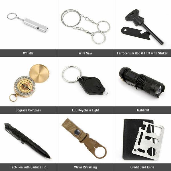 14 in 1 Outdoor Emergency Survival And Safety Gear Kit Camping - Yahko Merchandise