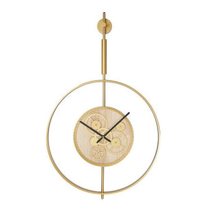 20" Novelty Gold Metal and Glass Analog Exposed Gear Wall Clock - Yahko Merchandise