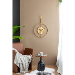 20" Novelty Gold Metal and Glass Analog Exposed Gear Wall Clock - Yahko Merchandise