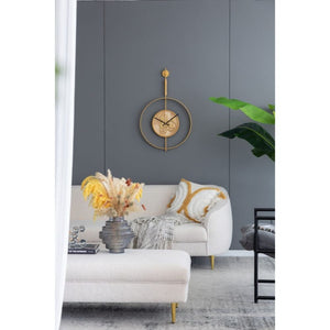 20" Novelty Gold Metal and Glass Analog Exposed Gear Wall Clock - Yahko Merchandise