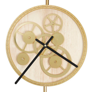 20" Novelty Gold Metal and Glass Analog Exposed Gear Wall Clock - Yahko Merchandise