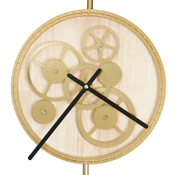 20" Novelty Gold Metal and Glass Analog Exposed Gear Wall Clock - Yahko Merchandise