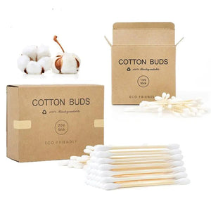 200 Bamboo Cotton Swabs for Makeup and Ear Cleaning - Yahko Merchandise