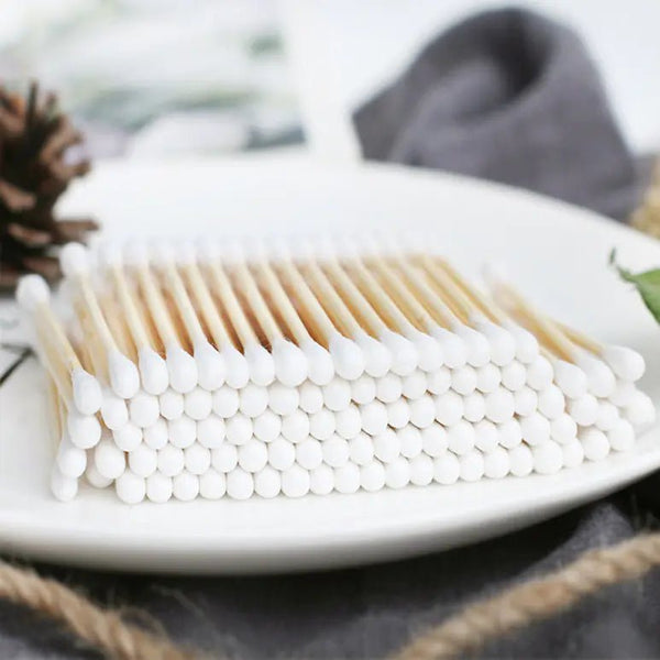 200 Bamboo Cotton Swabs for Makeup and Ear Cleaning - Yahko Merchandise