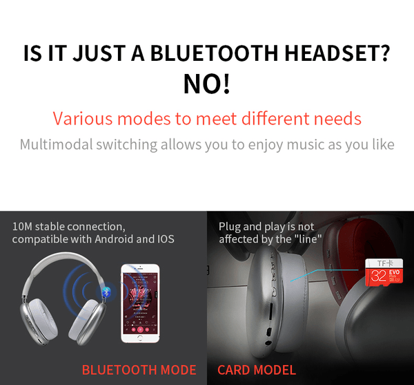 2021 New Wireless Headset HIFI Stereo Bluetooth Headphones - Yahko Merchandise