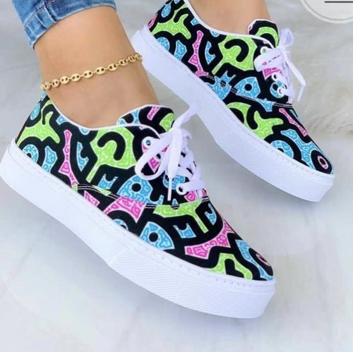 2022 Fashion Graffiti Women Sneakers Trainers Shoes - Yahko Merchandise