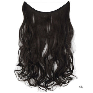 22 inches Invisible Wire No Clips in Hair Extensions Secret Fish Line Hairpieces Silky Straight Synthetic - Yahko Merchandise