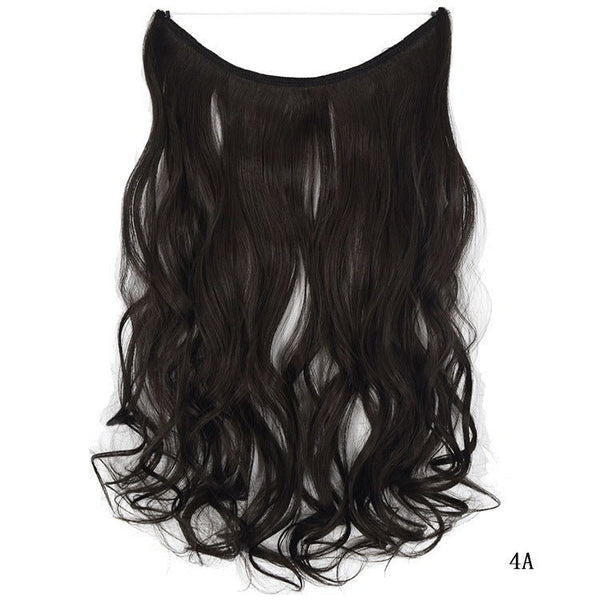 22 inches Invisible Wire No Clips in Hair Extensions Secret Fish Line Hairpieces Silky Straight Synthetic - Yahko Merchandise