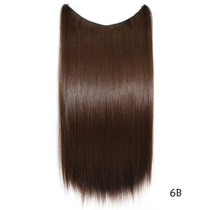 22 inches Invisible Wire No Clips in Hair Extensions Secret Fish Line Hairpieces Silky Straight Synthetic - Yahko Merchandise