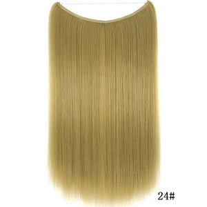 22 inches Invisible Wire No Clips in Hair Extensions Secret Fish Line Hairpieces Silky Straight Synthetic - Yahko Merchandise
