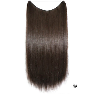 22 inches Invisible Wire No Clips in Hair Extensions Secret Fish Line Hairpieces Silky Straight Synthetic - Yahko Merchandise