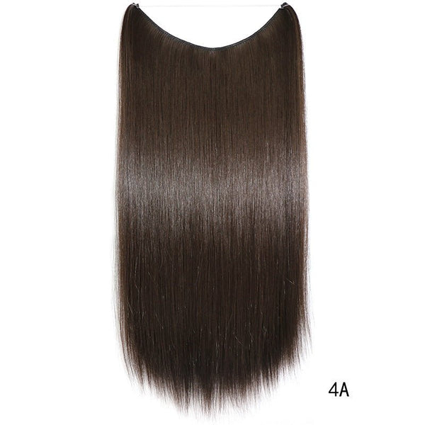 22 inches Invisible Wire No Clips in Hair Extensions Secret Fish Line Hairpieces Silky Straight Synthetic - Yahko Merchandise