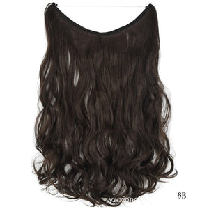 22 inches Invisible Wire No Clips in Hair Extensions Secret Fish Line Hairpieces Silky Straight Synthetic - Yahko Merchandise