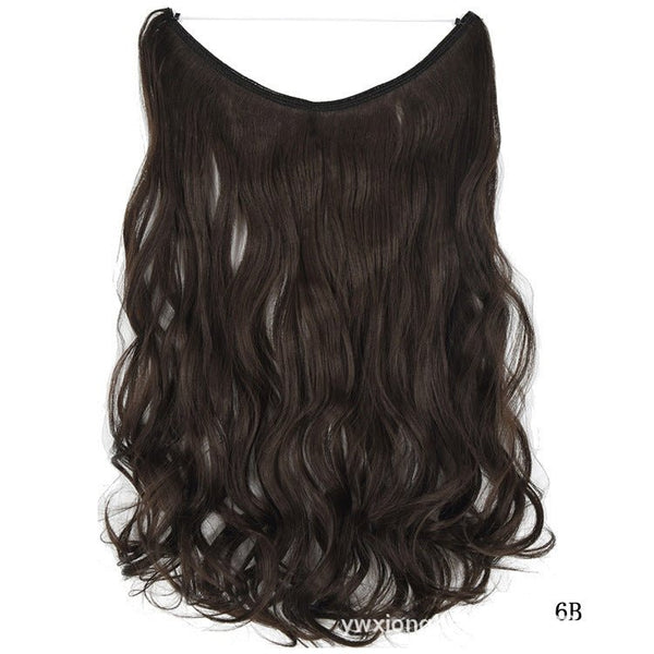 22 inches Invisible Wire No Clips in Hair Extensions Secret Fish Line Hairpieces Silky Straight Synthetic - Yahko Merchandise