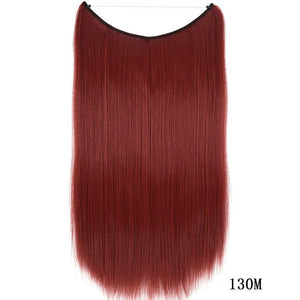 22 inches Invisible Wire No Clips in Hair Extensions Secret Fish Line Hairpieces Silky Straight Synthetic - Yahko Merchandise