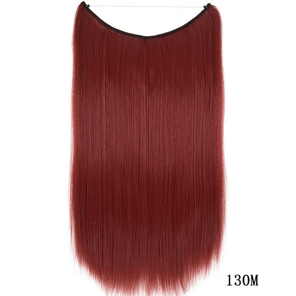 22 inches Invisible Wire No Clips in Hair Extensions Secret Fish Line Hairpieces Silky Straight Synthetic - Yahko Merchandise