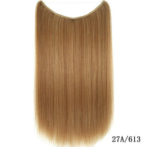 22 inches Invisible Wire No Clips in Hair Extensions Secret Fish Line Hairpieces Silky Straight Synthetic - Yahko Merchandise