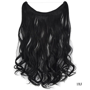 22 inches Invisible Wire No Clips in Hair Extensions Secret Fish Line Hairpieces Silky Straight Synthetic - Yahko Merchandise