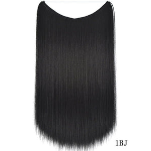 22 inches Invisible Wire No Clips in Hair Extensions Secret Fish Line Hairpieces Silky Straight Synthetic - Yahko Merchandise