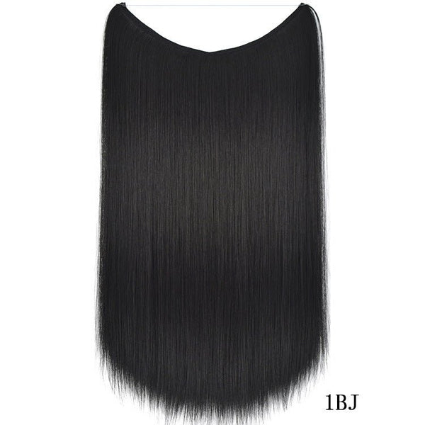 22 inches Invisible Wire No Clips in Hair Extensions Secret Fish Line Hairpieces Silky Straight Synthetic - Yahko Merchandise