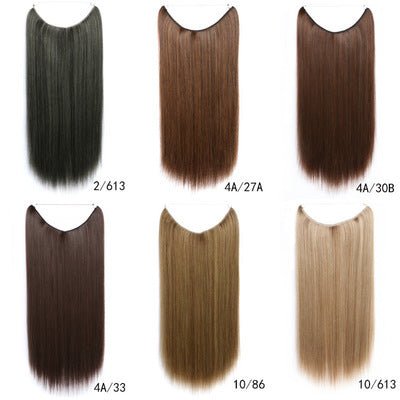 22 inches Invisible Wire No Clips in Hair Extensions Secret Fish Line Hairpieces Silky Straight Synthetic - Yahko Merchandise