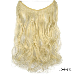 22 inches Invisible Wire No Clips in Hair Extensions Secret Fish Line Hairpieces Silky Straight Synthetic - Yahko Merchandise
