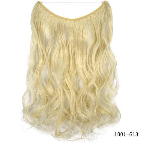 22 inches Invisible Wire No Clips in Hair Extensions Secret Fish Line Hairpieces Silky Straight Synthetic - Yahko Merchandise