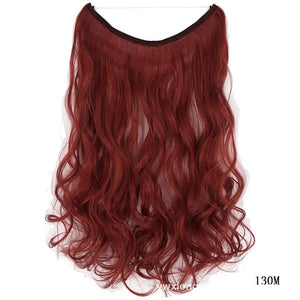 22 inches Invisible Wire No Clips in Hair Extensions Secret Fish Line Hairpieces Silky Straight Synthetic - Yahko Merchandise