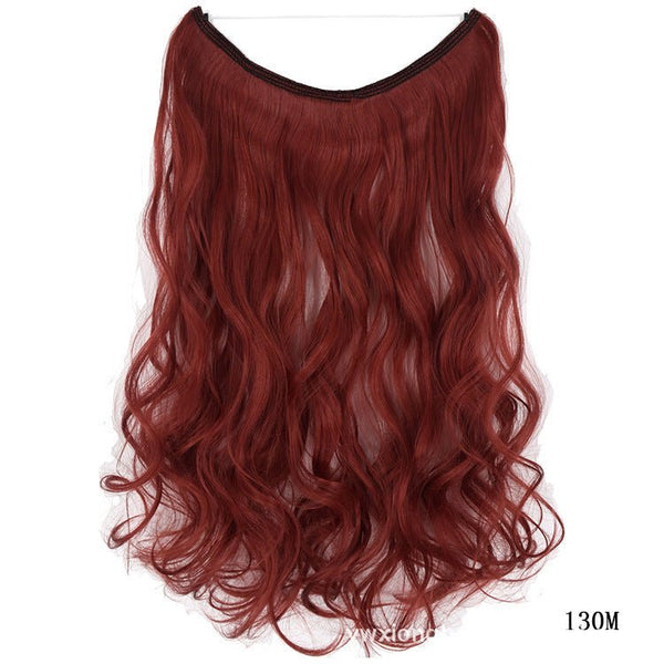 22 inches Invisible Wire No Clips in Hair Extensions Secret Fish Line Hairpieces Silky Straight Synthetic - Yahko Merchandise