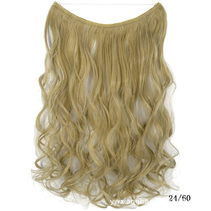 22 inches Invisible Wire No Clips in Hair Extensions Secret Fish Line Hairpieces Silky Straight Synthetic - Yahko Merchandise