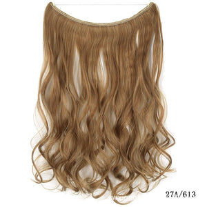 22 inches Invisible Wire No Clips in Hair Extensions Secret Fish Line Hairpieces Silky Straight Synthetic - Yahko Merchandise