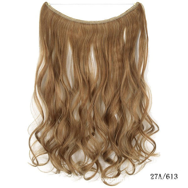 22 inches Invisible Wire No Clips in Hair Extensions Secret Fish Line Hairpieces Silky Straight Synthetic - Yahko Merchandise