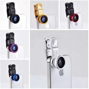 3 - in - 1 Universal Clip on Smartphone Camera Lens - 6 Colors - Yahko Merchandise