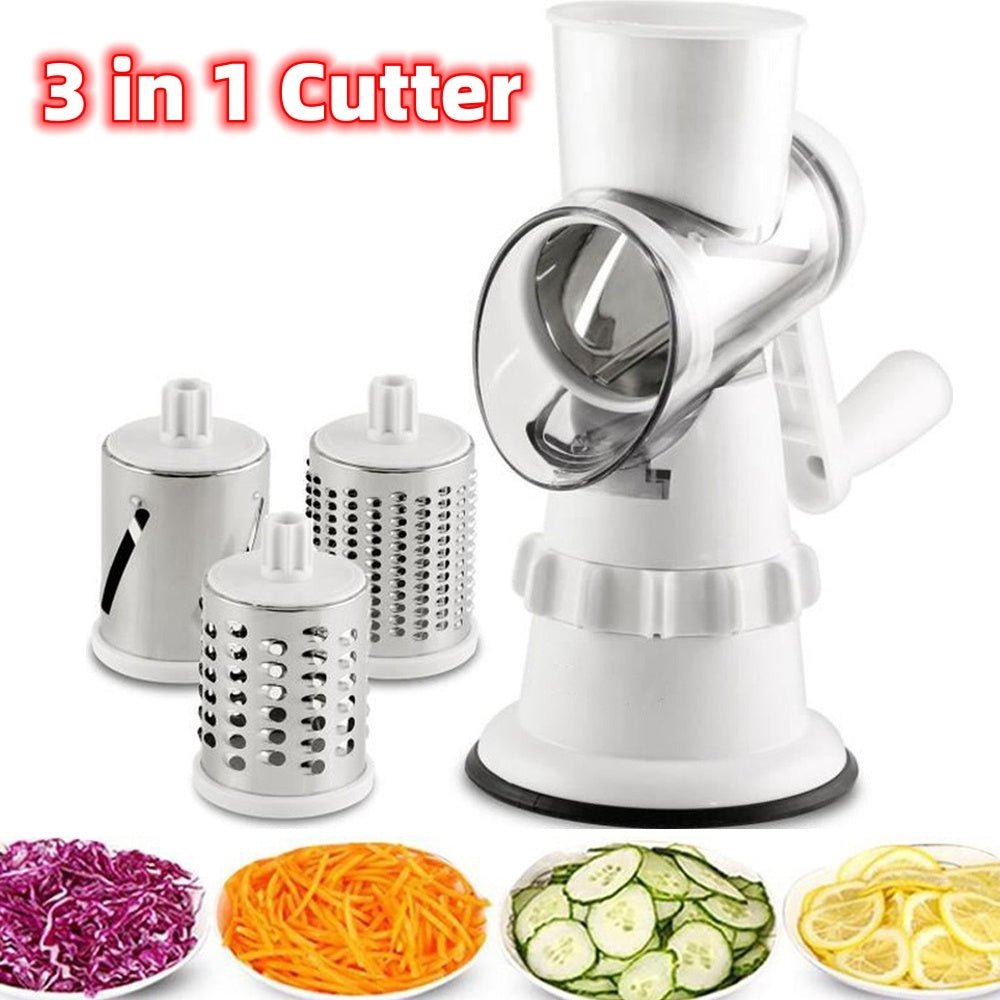 3 In 1 Vegetable Slicer Manual Kitchen Accessories Grater For Vegetable Cutter Round Chopper Mandolin Shredder Potato Home Kitchen Supplies Kitchen Gadgets - Yahko Merchandise