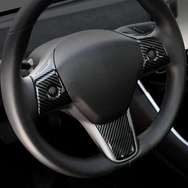 3 Pcs Set Car Steering Wheel Decoration For Tesla Model 3 With Logo - Yahko Merchandise