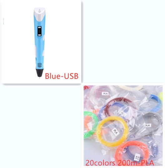 3D print pen 3D pen two generation graffiti 3D stereoscopic paintbrush children puzzle painting toys - Yahko Merchandise