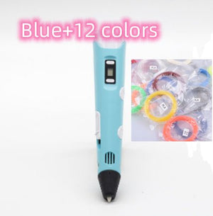 3D print pen 3D pen two generation graffiti 3D stereoscopic paintbrush children puzzle painting toys - Yahko Merchandise
