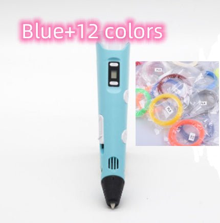 3D print pen 3D pen two generation graffiti 3D stereoscopic paintbrush children puzzle painting toys - Yahko Merchandise