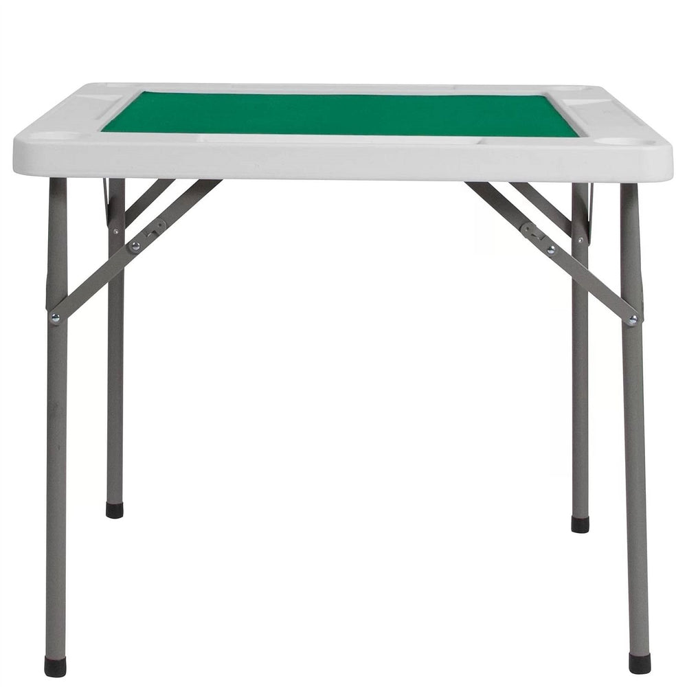 4 - Player Square Folding Card Game Poker Table w/ Green Felt Top and - Yahko Merchandise