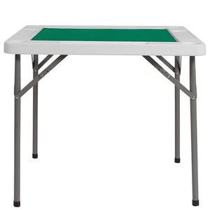 4 - Player Square Folding Card Game Poker Table w/ Green Felt Top and - Yahko Merchandise