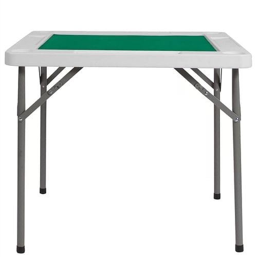 4 - Player Square Folding Card Game Poker Table w/ Green Felt Top and - Yahko Merchandise
