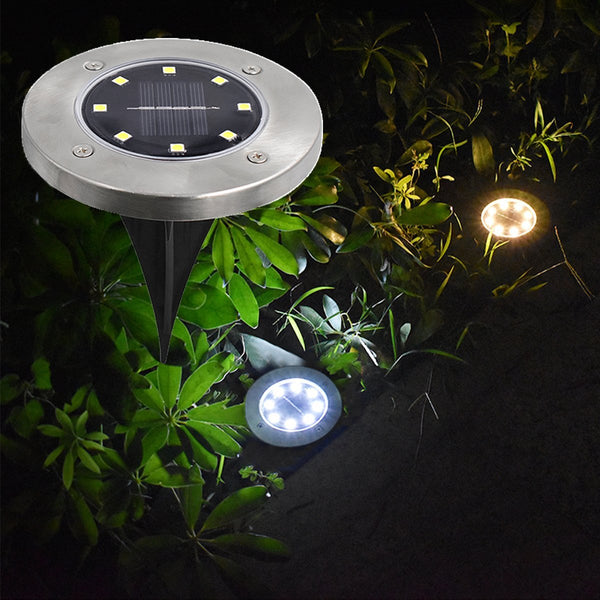 4/8 LEDs Solar Powered Buried Light Outdoor Pathway Garden Decking - Yahko Merchandise