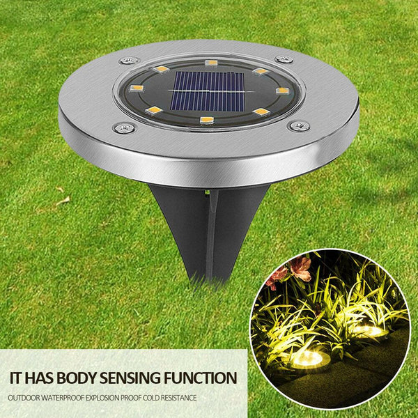 4/8 LEDs Solar Powered Buried Light Outdoor Pathway Garden Decking - Yahko Merchandise