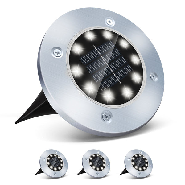 4/8 LEDs Solar Powered Buried Light Outdoor Pathway Garden Decking - Yahko Merchandise