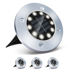 4/8 LEDs Solar Powered Buried Light Outdoor Pathway Garden Decking - Yahko Merchandise